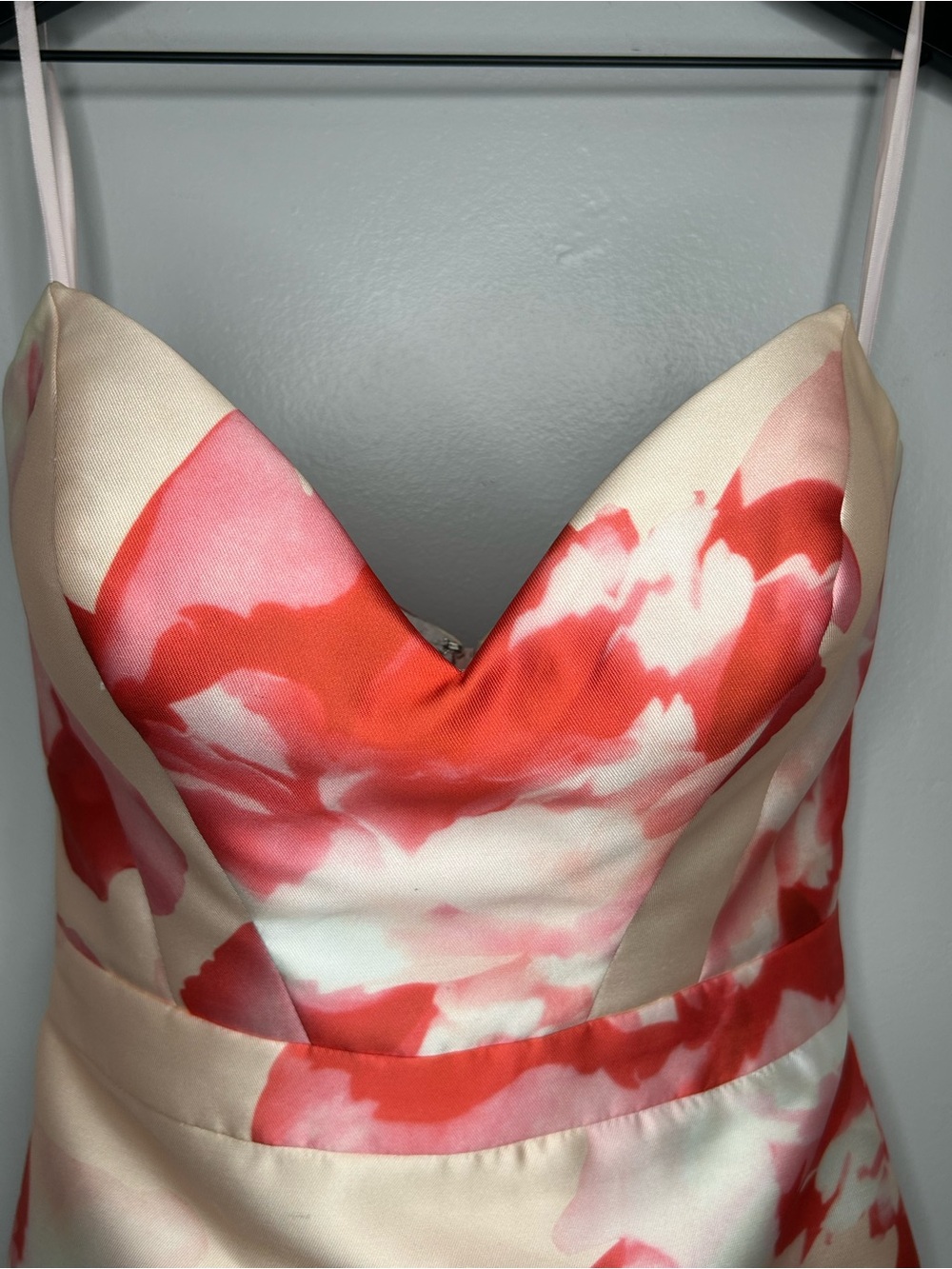 Mac Duggal Floral Satin High-Low Mermaid Formal Gown Sweetheart Neckline Size 10 - Picture 5 of 12